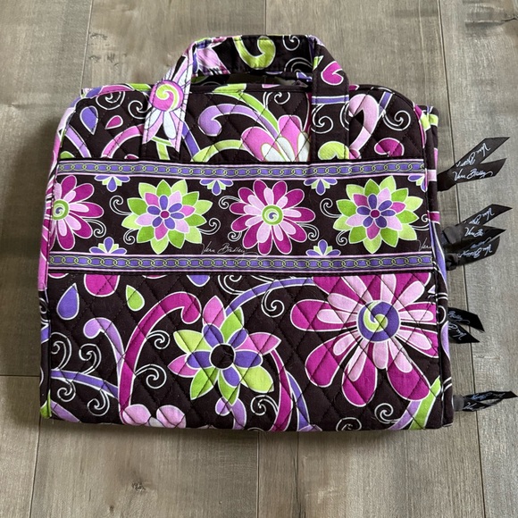 Vera Bradley Purple Punch Travel Organizer Hanging Clear Pockets Floral RETIRED - Picture 2 of 11
